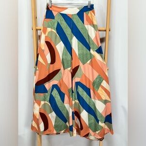 LUUKSE Colorful Abstract Wide Leg Palazzo Pants size M